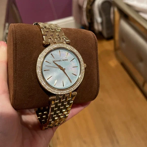 Michael Kors Gold Darci Watch MK-3498 Michael Kors Darci Analog Mother of Pearl Green Dial Gold  main image 3